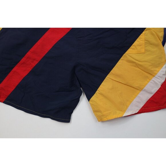 AS IS Vtg 90s Nautica Mens 2XL Spell Out Color Block Lined Shorts Swim Trunks - Picture 10 of 10